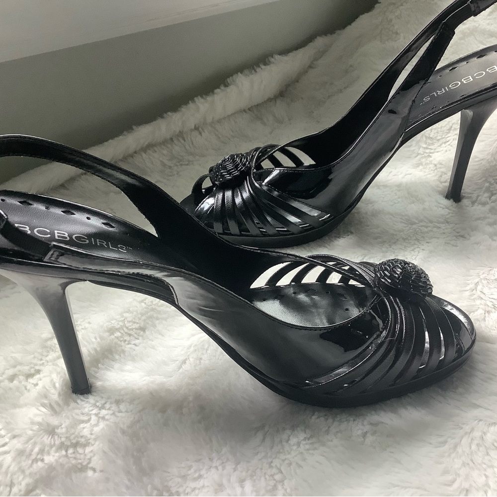 BCBG Black Patent Leather 4” Heels